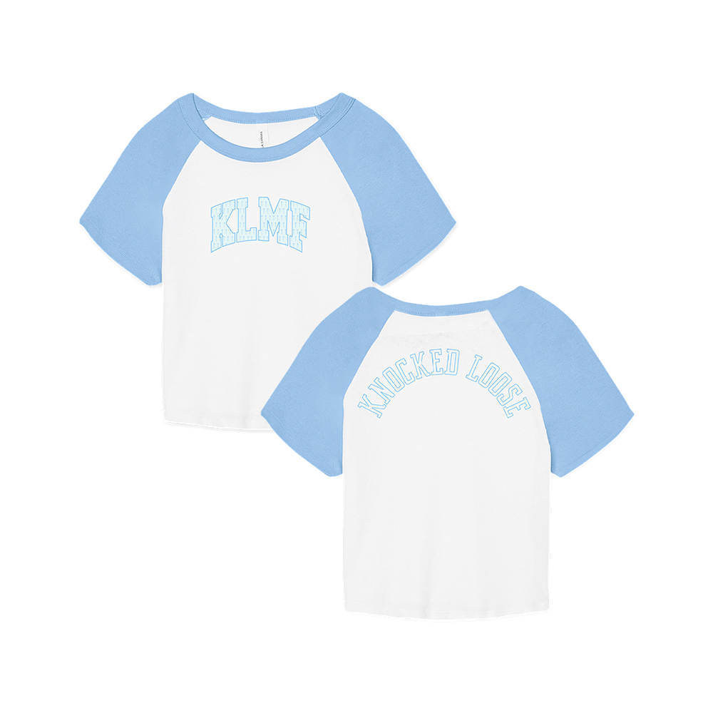 KLMF Crop Tee - Baby Blue/White